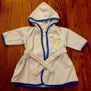 Blue “rub-a-dub” bath robe